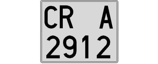 CR2912A matricula cuadrada