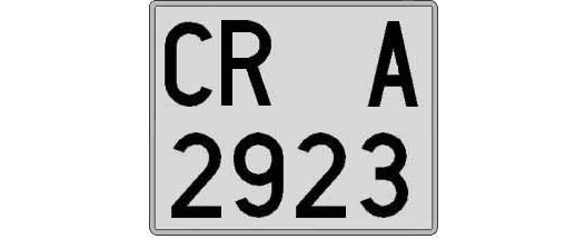 CR2923A matricula cuadrada