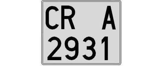 CR2931A matricula cuadrada