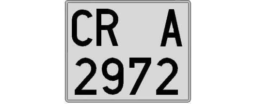 CR2972A matricula cuadrada