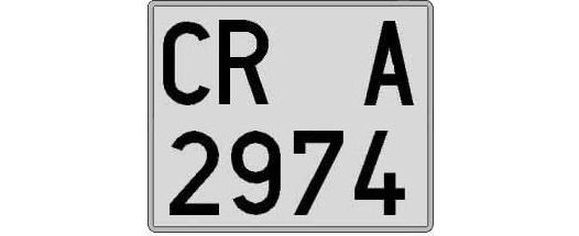 CR2974A matricula cuadrada