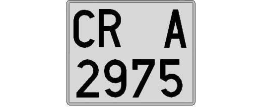 CR2975A matricula cuadrada