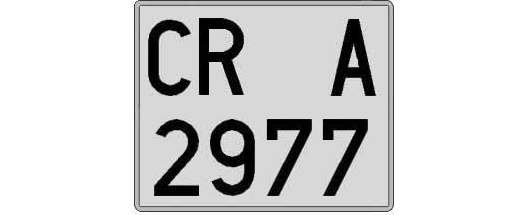 CR2977A matricula cuadrada