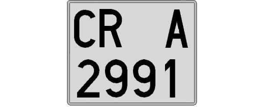 CR2991A matricula cuadrada