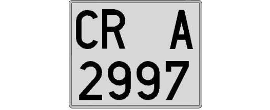 CR2997A matricula cuadrada