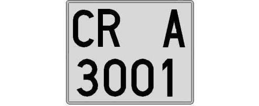 CR3001A matricula cuadrada