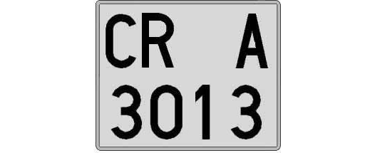 CR3013A matricula cuadrada