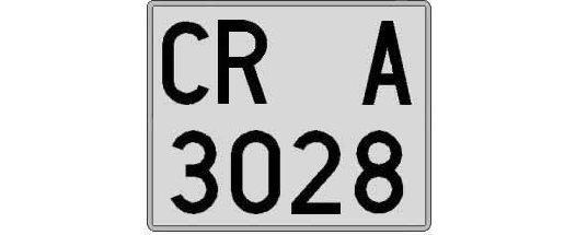 CR3028A matricula cuadrada