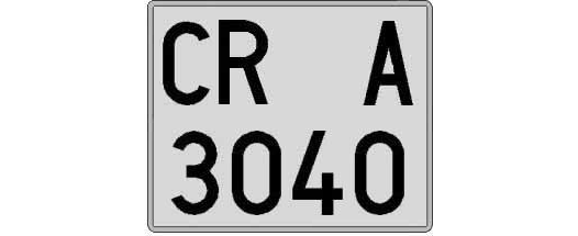 CR3040A matricula cuadrada