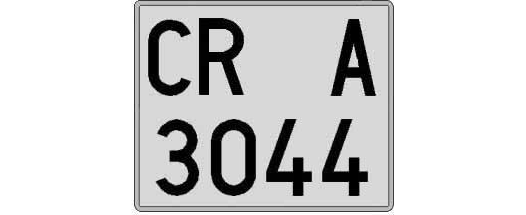 CR3044A matricula cuadrada
