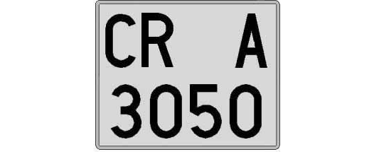 CR3050A matricula cuadrada