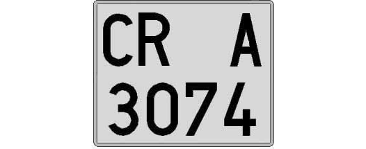 CR3074A matricula cuadrada