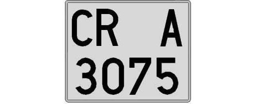 CR3075A matricula cuadrada