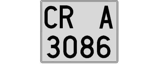 CR3086A matricula cuadrada
