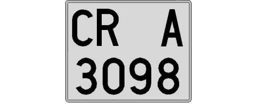 CR3098A matricula cuadrada