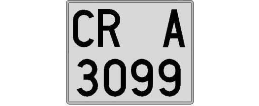 CR3099A matricula cuadrada