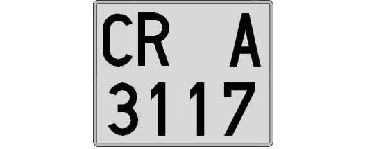 CR3117A matricula cuadrada