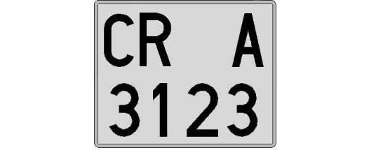 CR3123A matricula cuadrada
