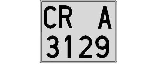 CR3129A matricula cuadrada