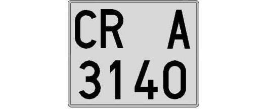 CR3140A matricula cuadrada