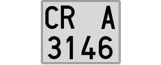 CR3146A matricula cuadrada