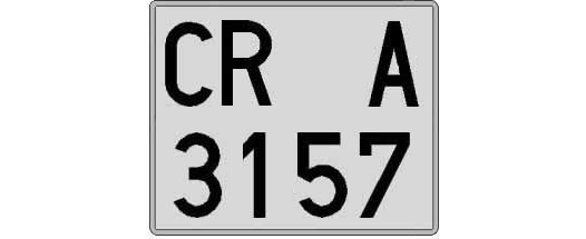 CR3157A matricula cuadrada