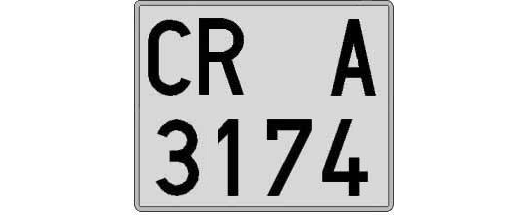 CR3174A matricula cuadrada