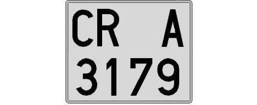 CR3179A matricula cuadrada