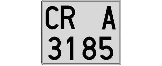 CR3185A matricula cuadrada