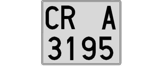 CR3195A matricula cuadrada