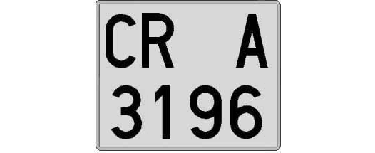 CR3196A matricula cuadrada