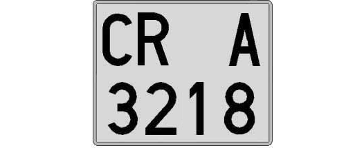 CR3218A matricula cuadrada