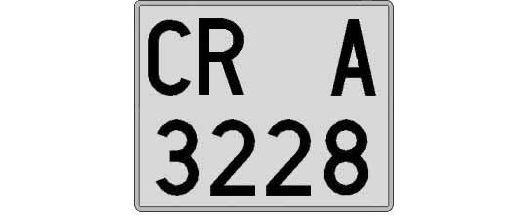 CR3228A matricula cuadrada