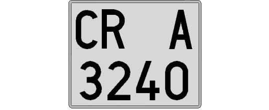 CR3240A matricula cuadrada