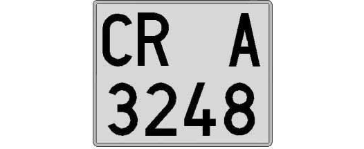 CR3248A matricula cuadrada