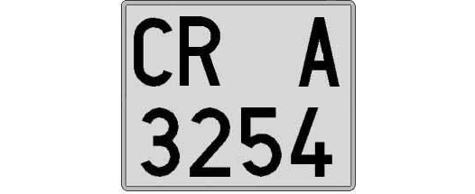 CR3254A matricula cuadrada