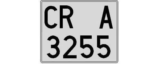 CR3255A matricula cuadrada