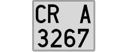 CR3267A matricula cuadrada