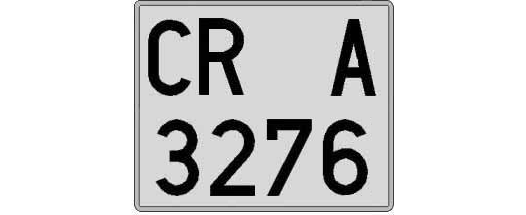CR3276A matricula cuadrada