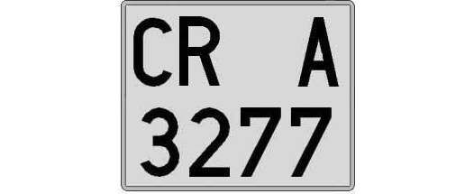 CR3277A matricula cuadrada