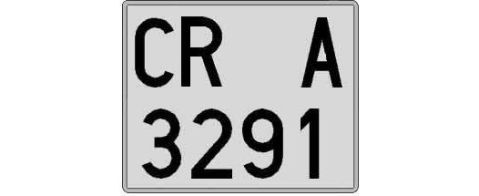 CR3291A matricula cuadrada