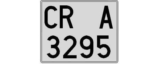 CR3295A matricula cuadrada