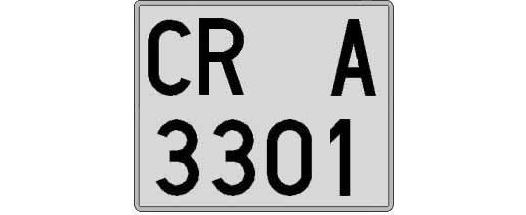 CR3301A matricula cuadrada