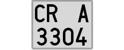 CR3304A matricula cuadrada