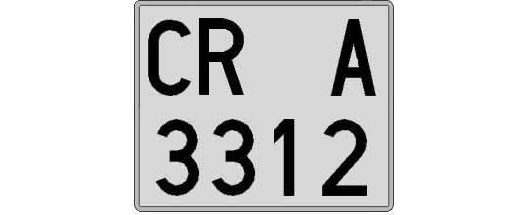 CR3312A matricula cuadrada