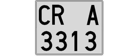 CR3313A matricula cuadrada