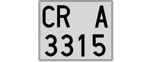 CR3315A matricula cuadrada