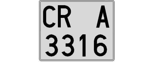 CR3316A matricula cuadrada