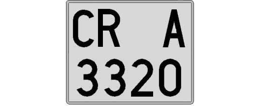 CR3320A matricula cuadrada