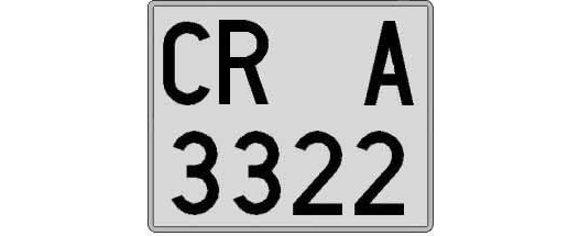 CR3322A matricula cuadrada